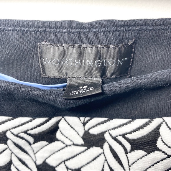 Worthington Black and White A-Line Skirt 12 - Picture 3 of 6